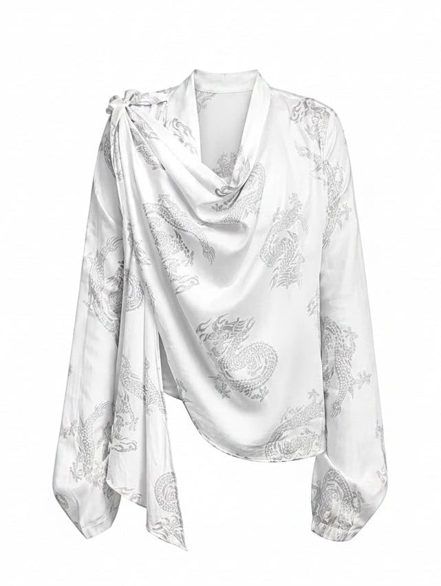 Dragon Pattern Porcelain Drape Top