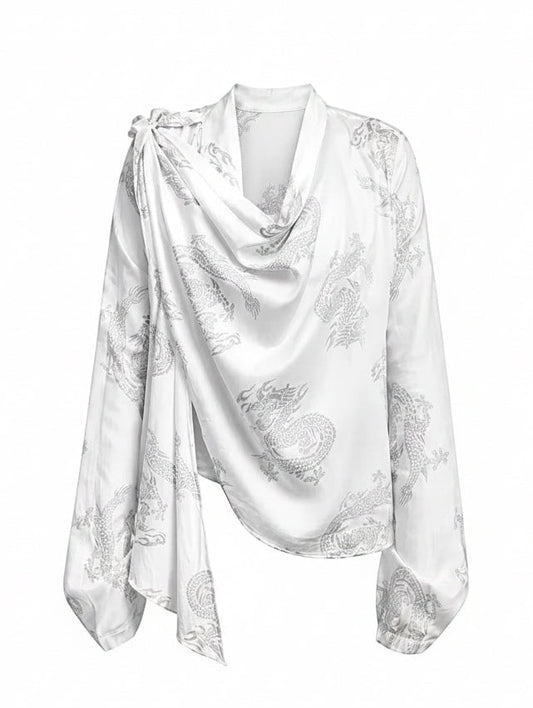 Dragon Pattern Porcelain Drape Top